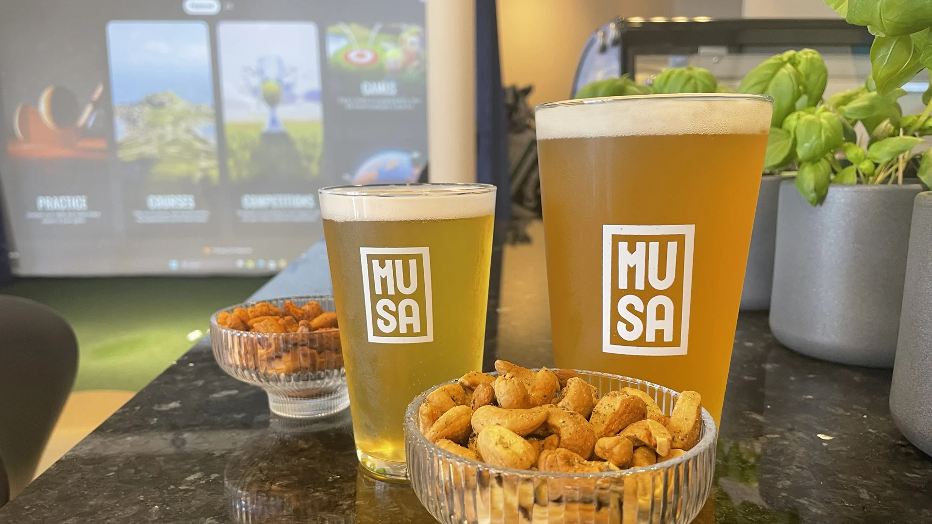 Drinks and snacks at the bar inside APEX Swing Academy