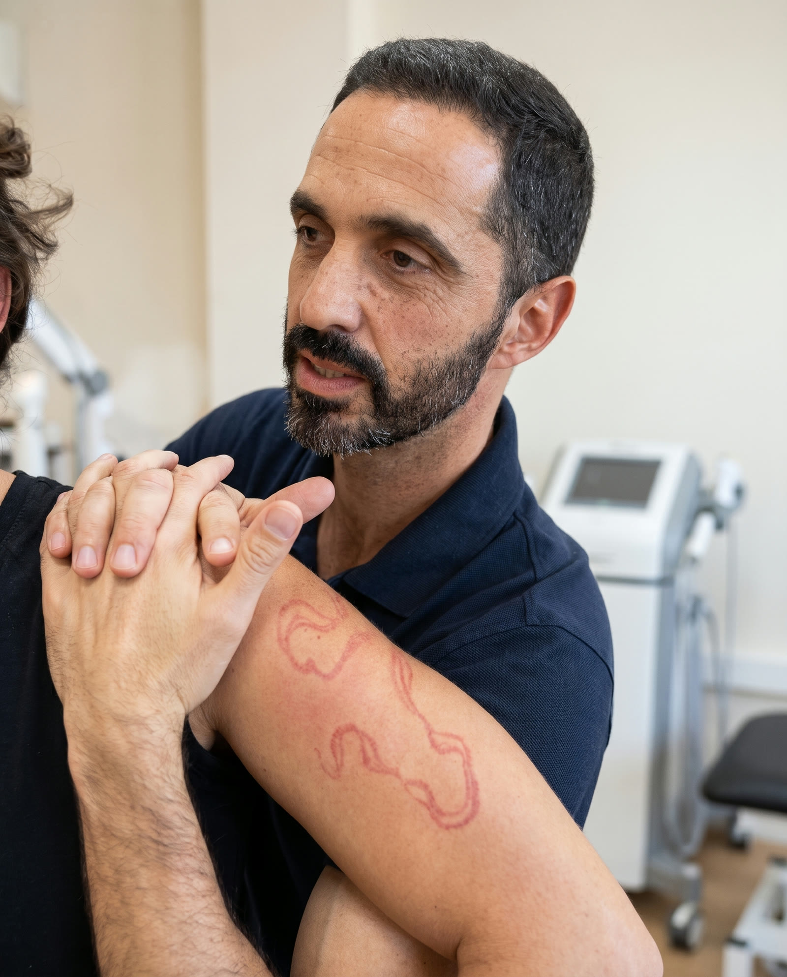 FITQOR osteopath assessing a client's shoulder